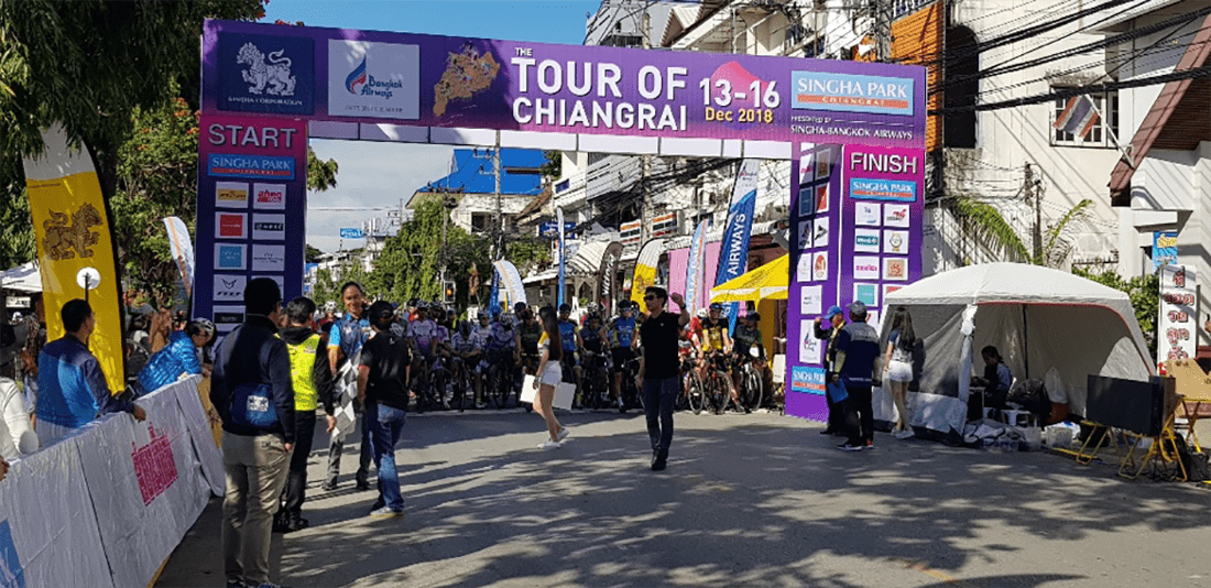 Thailand Cycling tour Chiang Rai cyclists on road