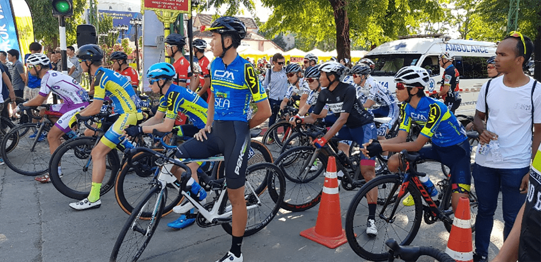 Thailand Cycling tour Chiang Rai cyclists on road