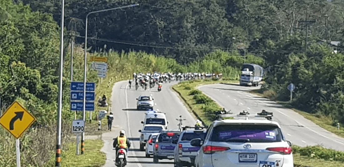 Thailand Cycling tour Chiang Rai cyclists on road